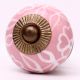 Pink Etched Flower Knob