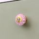 Pink Etched Flower Knob