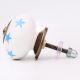 White Blue Star Cabinet Knob