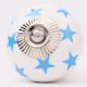 White Blue Star Cabinet Knob