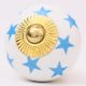White Blue Star Cabinet Knob