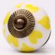 Yellow Heart  Ceramic Drawer Knob