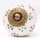 Moss Green Tiny Floral Drawer Knob