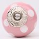 Pink Polka Dotted Small Ceramic Cabinet Knobs
