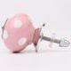 Pink Polka Dotted Small Ceramic Cabinet Knobs
