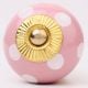 Pink Polka Dotted Small Ceramic Cabinet Knobs
