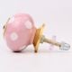 Pink Polka Dotted Small Ceramic Cabinet Knobs