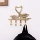 Handmade Two Brass Swan with 4 Hooks Crafted Key Holder