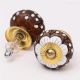 Antique White Floral Round Ceramic Cabinet Knobs