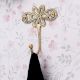 Single Brass Flower Wall Mounted Hook In Antique Finish