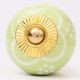 Lime Green Floral Knob
