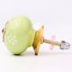 Lime Green Floral Knob