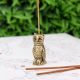Antique Golden Brass Standing Owl Incense Stick Holder