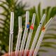 6 Pieces Reusable Glass Straws Eco-friendly ColorfulÂ Cute Bent Straws