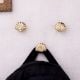 Modern Solid Golden Shell Brass Wall Hooks-Pack of 3