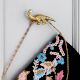 Modern Dinosaur Aluminium Golden Heavy Duty Wall Hooks-Pack of 3