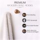 Natural Wooden Wall Hooks-6 Pieces