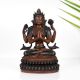 Handcrafted Copper Statue of Buddhist Deity Chenrezig for Prayer Room