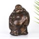 Vintage Finish Happy Laughing Buddha Brass Statue in Chinese Art