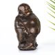 Vintage Finish Happy Laughing Buddha Brass Statue in Chinese Art