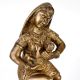 Vintage Brass Statue of Mother Feeding Lord Krishna for Decor