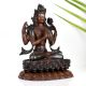 Buddhist Deity Chenrezig Copper Statue in Tibetan Art