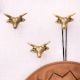 Brass Steer Head With Horns Wall Mounted Coat Hooks- Pack of 3