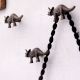 Antique Modern Iron Rhinoceros Wall Hooks-Pack of 3