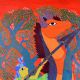 Hand-Painted Traditional Gond Art Paper Painting by Padma Shri Durgabai Vyam
