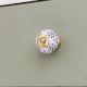 White Black Dots Leaf Cabinet Knob