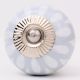 Grey White Ceramic Floral Drawer Knob