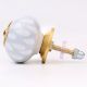 Grey White Ceramic Floral Drawer Knob