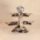 Handcrafted Nickel Plated Brass Aarti Oil Lamp for Prayer Room
