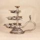 Traditional Indian Brass Aarti Oil Lamp in Silver Finish for Decor
