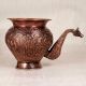 Engraved Brown Finish Copper Water Pot with Nandi Head Spout