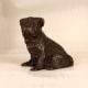 Dark Finish Handmade Brass Dog Statue in Sitting Position