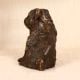 Dark Finish Handmade Brass Dog Statue in Sitting Position