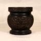 Engraved Vintage Brass Chinese Pot in Dark Finish for Decoration