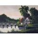 Hand-Painted Paper Painting of Scenery for Home Decoration