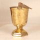 English Art Vintage Brass Cup with Handle for Flower Decor