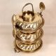 English Art Handmade Brass Tiffin Box with Spoon for Decor