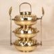 English Art Handmade Brass Tiffin Box with Spoon for Decor