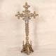 Handmade Vintage Brass Church Altar Cross with Silver Corpus