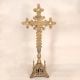 Handmade Vintage Brass Church Altar Cross with Silver Corpus