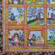 Lord Krishna's Life Pattachitra Painting on Cloth Paper for Prayer Room