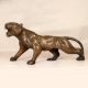 Handcrafted Pair of Tiger Statue Made of Brass with Engraving