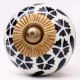 Black Tiny Flower Ceramic Knob
