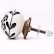 Black Tiny Flower Ceramic Knob