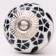 Black Tiny Flower Ceramic Knob