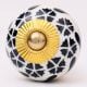 Black Tiny Flower Ceramic Knob